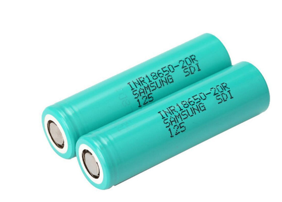 Cylindrical ICR18650-20R 18650 Lithium Ion Cells3.6V 2000mAh 4A Charge Current